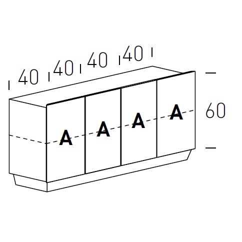 Tosca_ 166 x H 72 cm (Portes battantes)