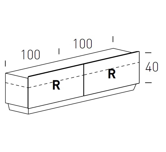 Tosca_ 206 x H 52 cm (Portes abattantes)