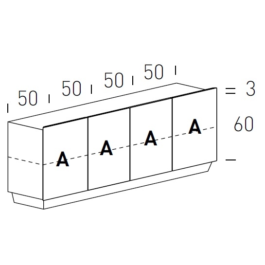 Tosca_ 206 x H 72 cm (Portes battantes)