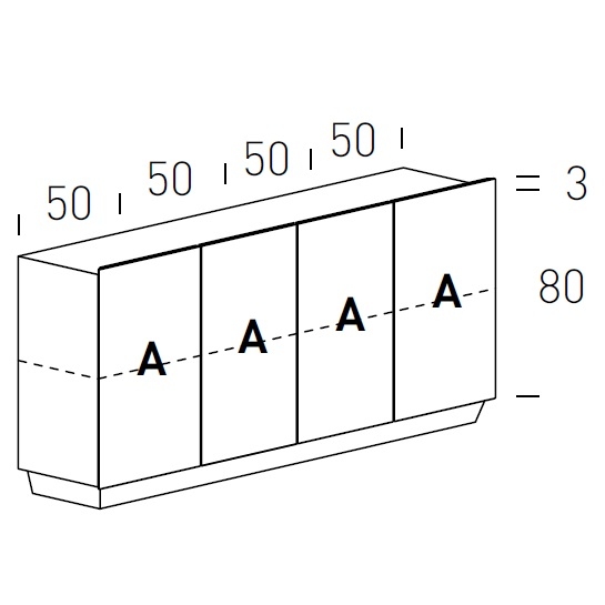 Tosca_ 206 x H 92 cm (Portes battantes)