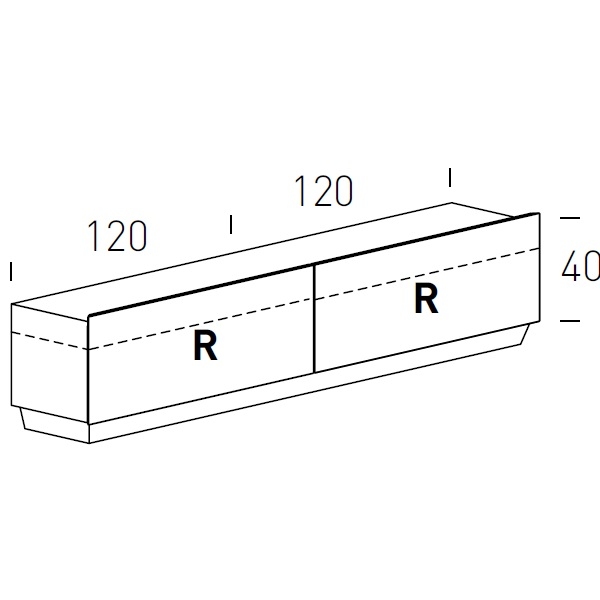 Tosca_ 246 x H 52 cm (Portes abattantes)