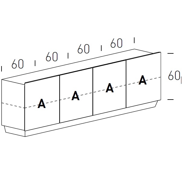 Tosca_ 246 x H 72 cm (Portes battantes)