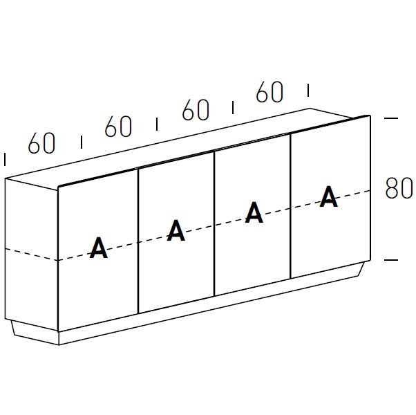 Tosca_ 246 x H 92 cm (Portes battantes)