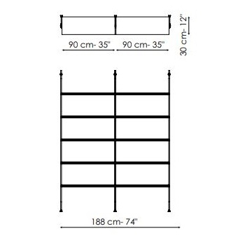 Roll - Composizione 2 (Fissaggio a parete)_ 188 x 33 x H 240 cm [RL2Q]