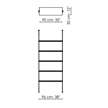 Roll - Composizione 1 (Fissaggio a soffitto)_ 96 x 30 x H 295 (max) [RL1R]