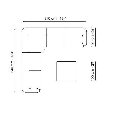 Saddle_ Composition 5 (340 x 340 x H 75 cm)