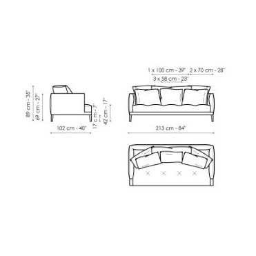 Soft Island (F232)_ 213 x 102 x H 89 cm