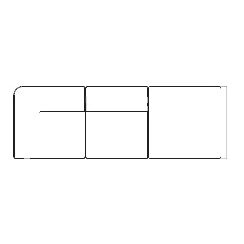 Eave 86_ 3 Seater_ Left Corner W/Pouf