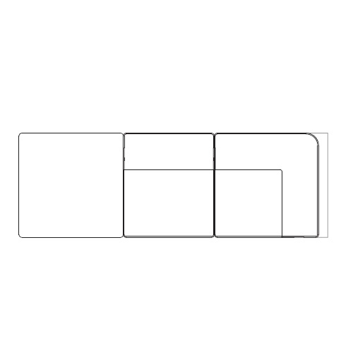 Eave 86_ 3 Seater_ Right Corner W/Pouf