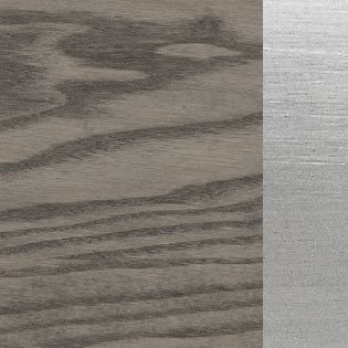 Frassino tinto creta / Ottone nichelato satinato