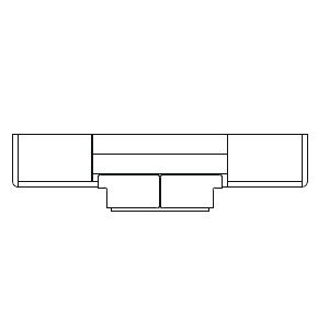 Do_ 260 x 54 x H 68 cm_ 2 portes battantes et 2 tiroirs
