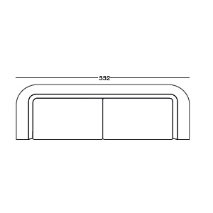 Welles_ 332 x 100 x H 74 cm