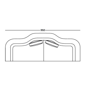 Welles_ 332 x 125 x H 74 cm