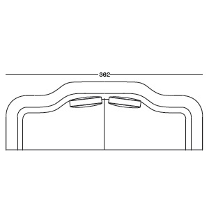 Welles_ 382 x 125 x H 74 cm