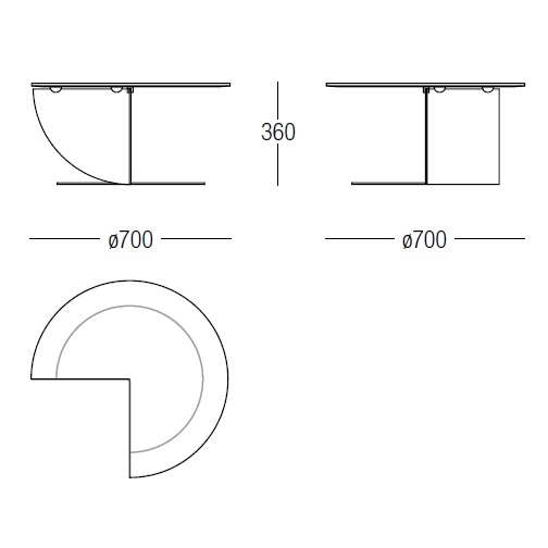 Runde 3/4-Kreis_ Ø 70 x H 36 cm