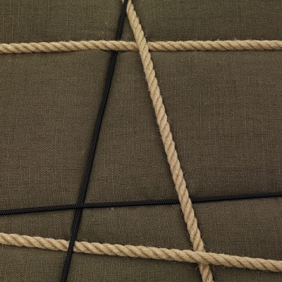 D_fabric taupe / black and natural rope
