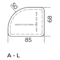 Selce A - L_ 85 x 68 x H 36,8 cm