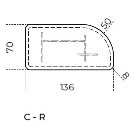 Selce C - R_ 136 x 70 x H 30,8 cm