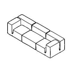 Le Mura 3_ L 282 x P 96,5 cm (OLEME90 + OLEMF90 + OLEMD90)