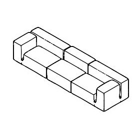 Le Mura 4_ L 346 x P 96,5 cm (OLEMC120 + OLEMF90 + OLEMB120)
