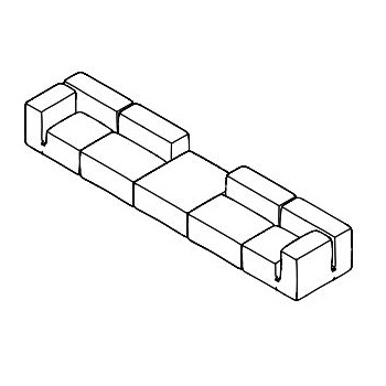 Le Mura 6_ L 471 x P 96,5 cm (OLEME90 + OLEMF90 + OLEMG90 + OLEMD90)