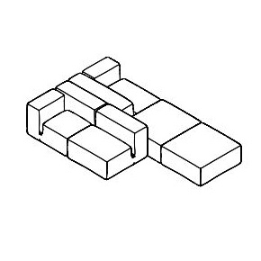 Le Mura 7_ W 286,5 x D 193 cm (OLEMG90 + OLEME90 + OLEMD90 + OLEMF90)