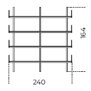 Brera 23_ 240 x 25 x H 164 cm (240M164)