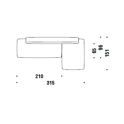 BA2_ 315 x 151 x H 73-42 cm