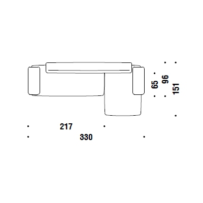 CA2_ 330 x 151 x H 73-49-42 cm