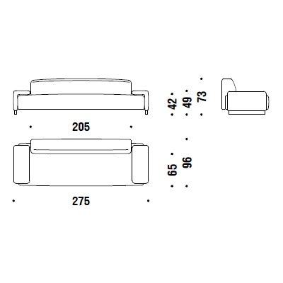 CM1_ 275 x 96 x H 73-49-42 cm