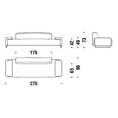 EM2_ 275 x 96 x H 73-49-42 cm