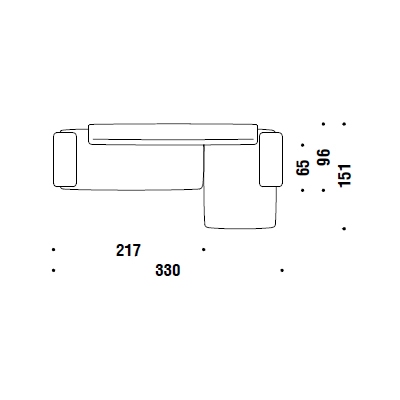 MA2_ 330 x 151 x H 73-49-42 cm