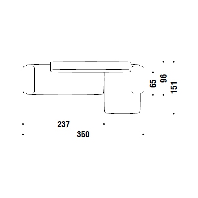 MB3_ 350 x 151 x H 73-49-42 cm