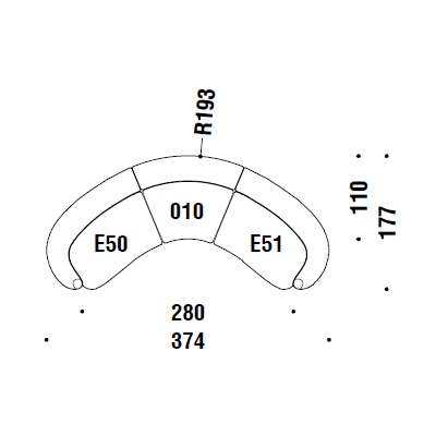A00_ 374 x 177 x H 77/41 cm