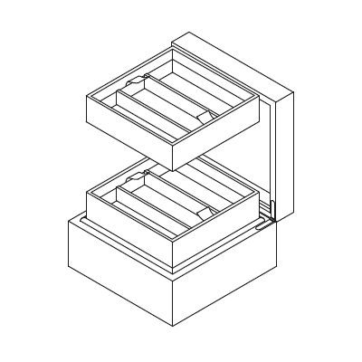 Brillenbox_ 24 x 24 x H 13 cm