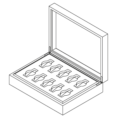 Uhrenbox_ 39,5 x 29,5 x H 10 cm