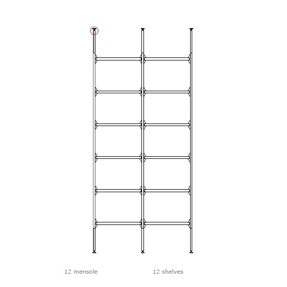 Libelle A_ Avec 3 montants & 12 étagères