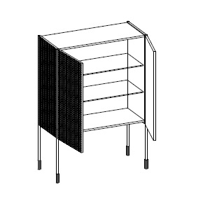 Spin_ 2 étagères en verre réglables