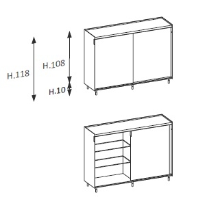 Flyer_ 160.4 x 46 x H 118 cm