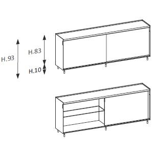 Flyer_ 240.4 x 46 x H 93 cm