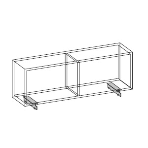 Schlichtes Paar Füße aus satiniertem Aluminium, H 8,5 cm