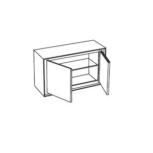 Buffet Privacy_ 120 x 55 x H 70,3 cm 2 portes battantes, 1 compartiment intérieur ; 1 étagère en verre