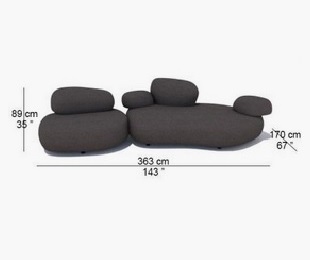 Pebble Rubble 04_ 363 x 170 x H 89 cm