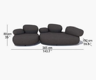 Pebble Rubble 06_ 365 x 152 x H 89 cm