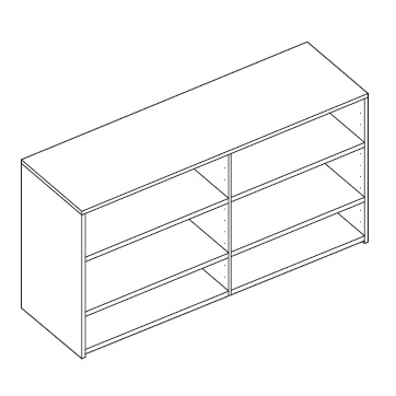 Island Up_ Modulo singolo con ripiani H 85 cm 