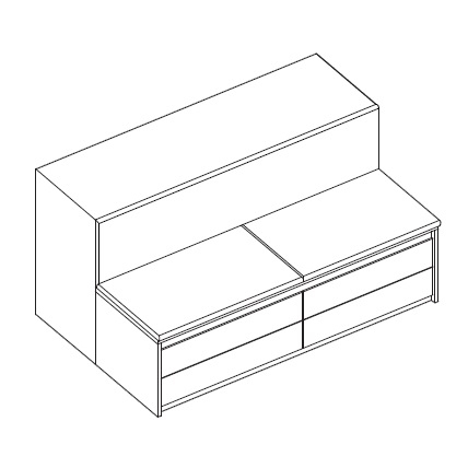 Island Up_ Modulo singolo con panca H 85 cm