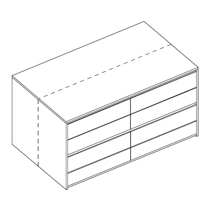Island Up_ Modulo doppio con cassetti H 85 cm
