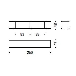 Frame-shift_ A 250 x 47 x H 48 cm