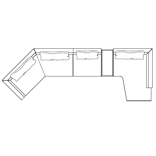 End element 45° RH + 137 element with low table RH + chaise longue element LH_ L 525 x 183 x H 65 cm