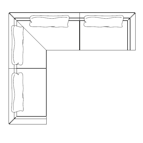 145 end element LH + corner element LH + 145 end element RH_ L 304 x 290 x H 65 cm